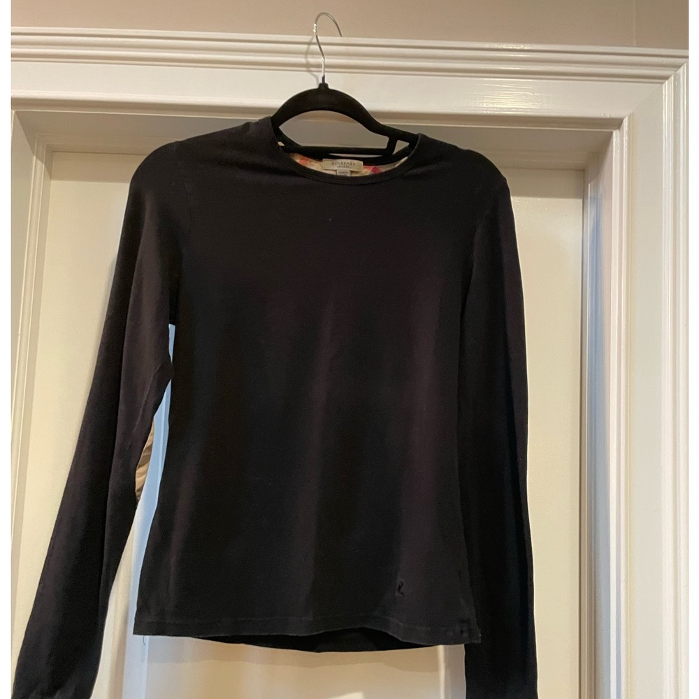 Burberry black long sleeve elbow patch size small